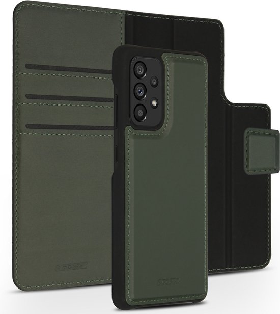 Foto: Accezz hoesje geschikt voor samsung galaxy a52 4g a52s a52 5g hoesje met pasjeshouder accezz premium leather 2 in 1 wallet bookcase groen