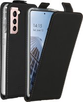 Accezz Hoesje Geschikt voor Samsung Galaxy S21 Hoesje Met Pasjeshouder - Accezz Flipcase - Zwart