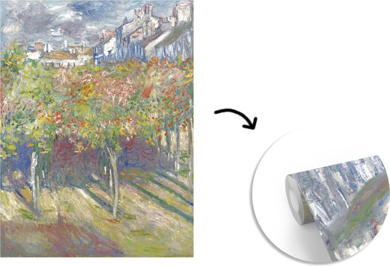 Papier peint - Papier peint photo peint Les tilleuls à Poissy - Tableau de Claude Monet - Largeur 180 cm x Hauteur 220 cm