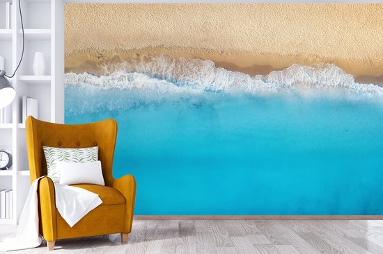 Behang - Fotobehang Strand - Water - Blauw - Breedte 600 cm x hoogte 400 cm