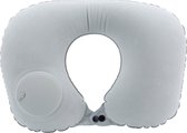 Oreiller cervical Opblaasbaar INTIRILIFE en gris, oreiller cervical à gonfler avec fermeture à bouton-poussoir de forme ergonomique, parfait pour le camping, les voyages, les voyages, etc.