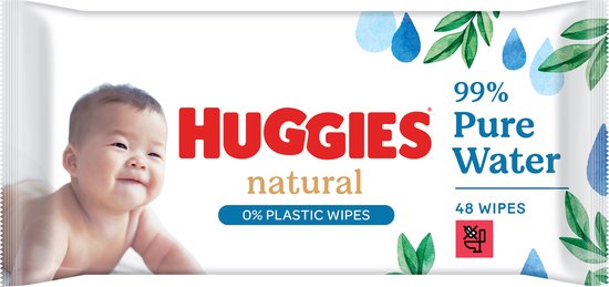 Huggies billendoekjes - Natural 0% plastic - 12 x 48 stuks - 576 doekjes - Huggies