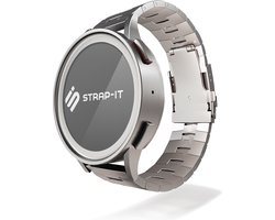 Strap-it Titanium grain horlogeband - geschikt voor Xiaomi Mi Watch / Xiaomi Watch S1 / Watch S1 Pro / Watch 2 Pro - Active / Amazfit GTR 47mm / GTR 2 / GTR 3 - Pro - zilver