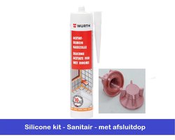 SILICONEKIT - MANHATTAN GRIJS - MET AFSLUITDOP - VOOR BADKAMER EN NATTE CEL - 310 ML - SILICONEACETAAT