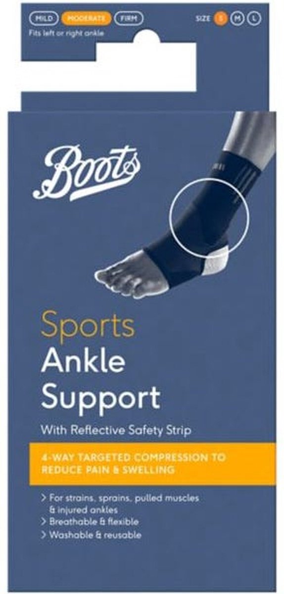 Boots Sports Enkelsteun met reflecterende veiligheidsstrook - S