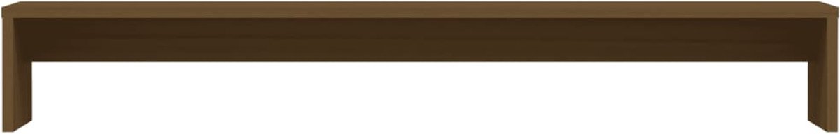 vidaXL Monitorstandaard 100x27x15 cm massief grenenhout honingbruin