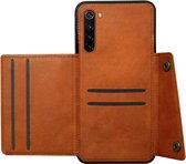ADEL Kunstleren Back Cover Pasjeshouder Hoesje Geschikt voor Xiaomi Redmi Note 8T - Bruin