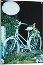 Tuinposter – Begroeide Geparkeerde Fiets - 70x105 cm Foto op Tuinposter (wanddecoratie voor buiten en binnen)