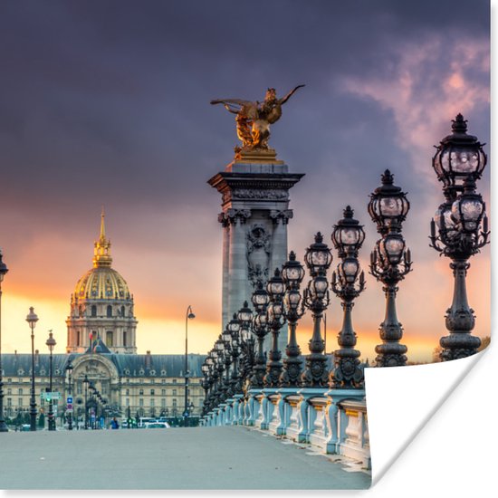 Poster Pont Alexandre III à Paris papier 50x50 cm - Tirage photo sur Poster (décoration murale salon / chambre) / Poster Europe