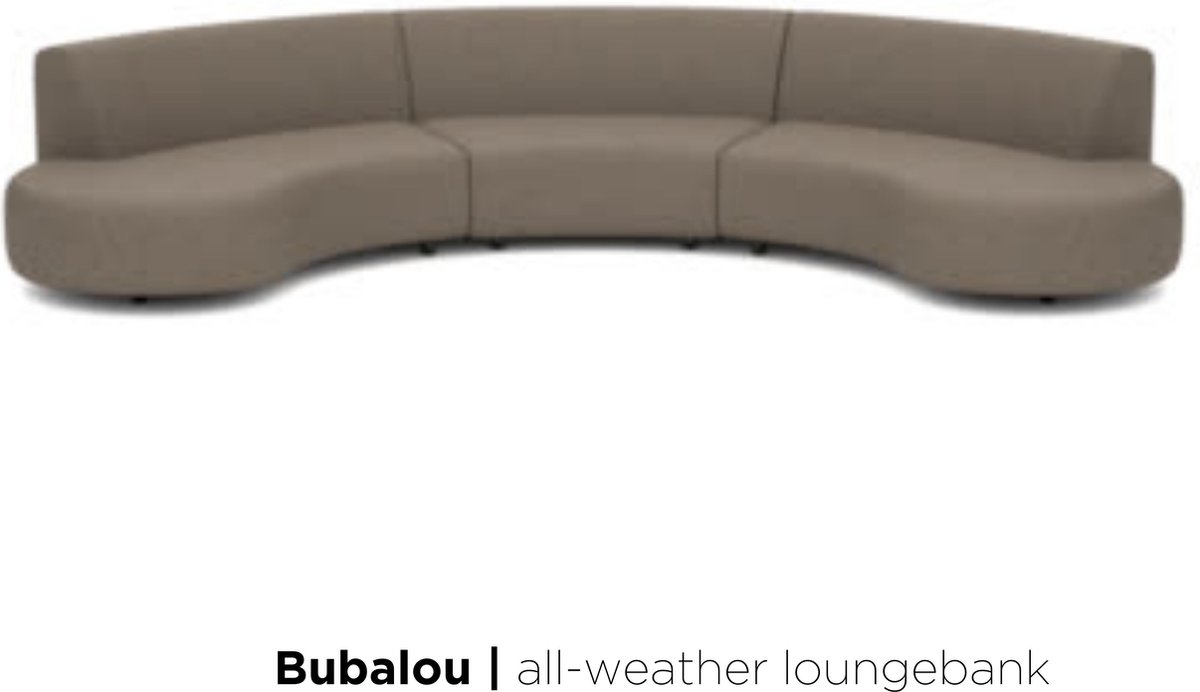 Bubalou buitenbank Bended Sofa - Charcoal | weerbestendig | 365 dagen per jaar buiten | geen gesleep met losse kussens