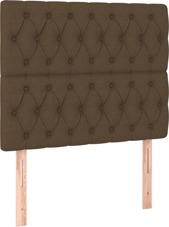 vidaXL de lit 2 pcs Tissu marron foncé 90x7x78/88 cm