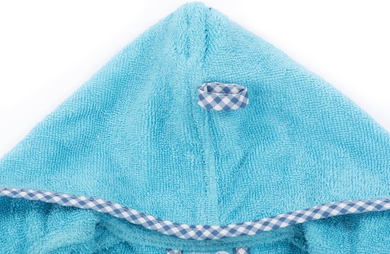 Baby badjas Lief Lifestyle! Katoenen babybadjas met capuchon - turqoise- jongen - kraamcadeau - 0-1 jaar van Merkloos — afbeelding 4