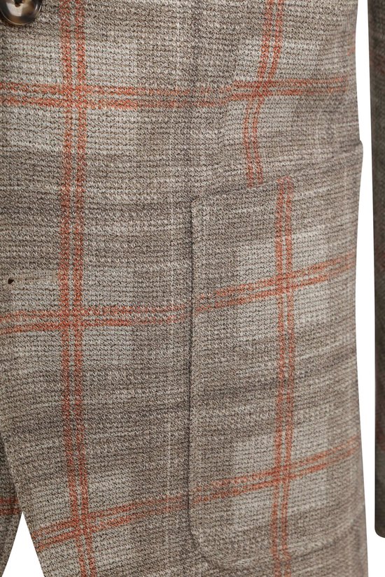 Convient - Maillot Respect Colbert Fame Check Flex Marron - Taille 50 - Coupe slim