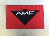 Bowlinghanddoek 'AMF logo' rood, zwart en wit, goede kwaliteit, 65 x 40 cm, 100% katoen