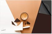 Inductie beschermer 65x52 - afdekplaat inductie mat - Dietrix Kookplaat beschermer - Exclusief - Koffie en Chocola - Bruin Wit Zwart chocola