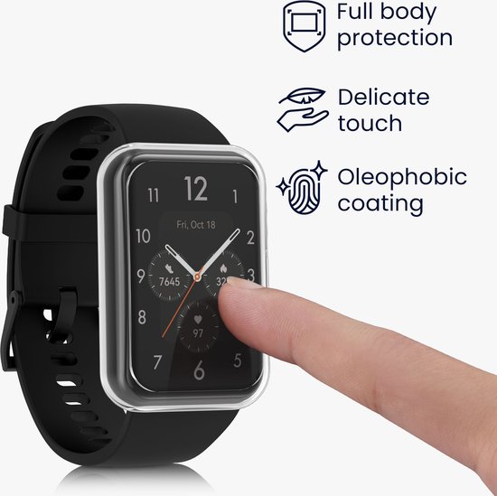 Kwmobile 2x Smartwatch Hoes Geschikt Voor HONOR Band 9 Hoesje Siliconen Sporthorloge Cover Activity Tracker Case In Transparant Zwart 1357499205