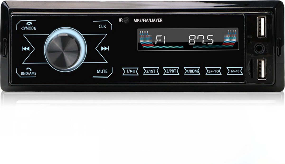 VCTparts Auto Inbouw Radio Speler Bluetooth met Aux, Usb, SD en FM