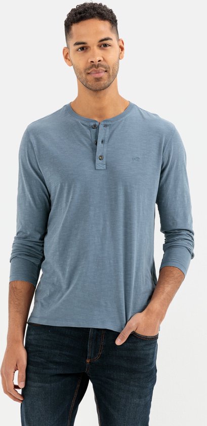 camel active Henley shirt met lange mouwen van biologisch katoen bol