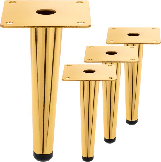 IPEA Poten Voor Meubels En Banken, Hoogte 10 Cm, Van Hout, Gemaakt In Italie Conische Vorm Set 4 Kasten Fauteuils Bedden 100 Mm Beukenhout Lichte Kleur 750693505