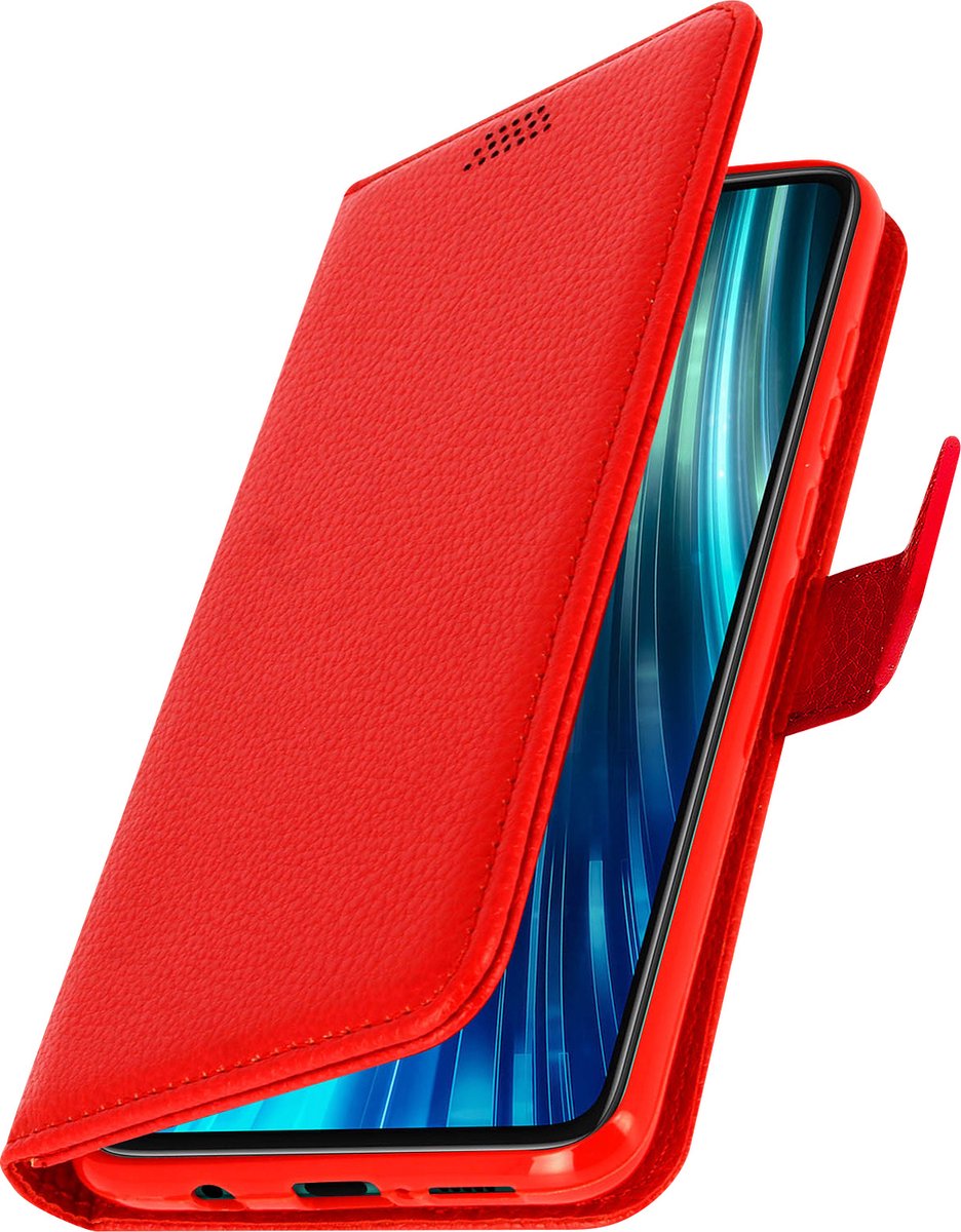 Cover Geschikt voor Xiaomi Redmi Note 8 Pro Flip Wallet Stand Video rode