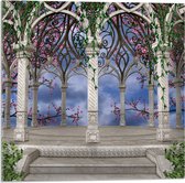 WallClassics - Acrylglas - Koepel met Bloemen - 50x50 cm Foto op Acrylglas (Met Ophangsysteem)