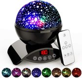 sterren projector -    sterrenhemel projectorlamp met afstandsbediening, LED-nachtlampje met oplaadbare batterij, 360 graden rotatie en timer, slaaplampje voor de kinderkamer, beste cadeaus v