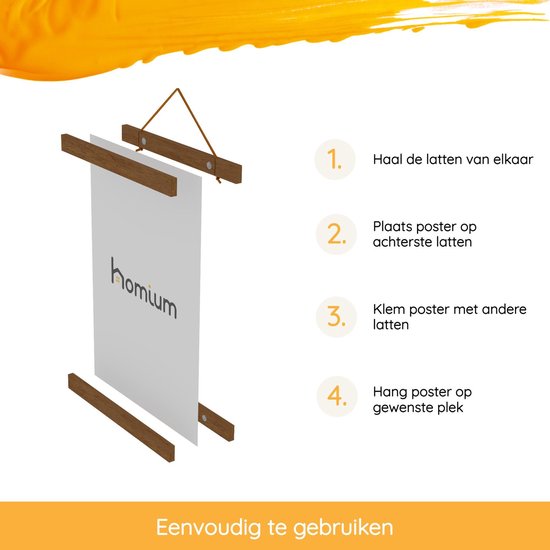 Porte-affiche (21 cm) en bois foncé avec fermeture magnétique | A4 | système de suspension d'affiche - cadre d'affiche - cadre d'affiche - clip d'affiche - support d'affiche