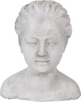 Clayre & Eef Decoratie Buste Buste 17*16*20 cm Grijs Steen Decoratief Figuur Decoratieve Accessoires Woonaccessoires