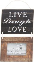 Clayre & Eef Tekstbord 23*38 cm Bruin Hout Rechthoek Wandbord Quote Bord