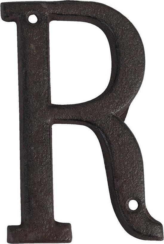 Clayre & Eef IJzeren Letter R 13 cm Bruin Ijzer Decoratie Letters