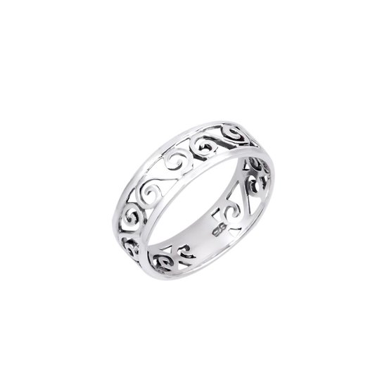 van nu af aan waarschijnlijkheid element Ringen dames | Zilveren ring, breed, opengewerkt | bol.com