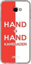 6F hoesje - geschikt voor Samsung Galaxy J4 Plus -  Transparant TPU Case - Feyenoord - Hand in hand, kameraden #ffffff