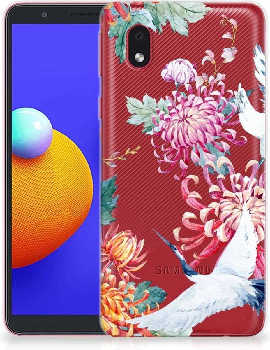 Samsung Galaxy A01 Core TPU Hoesje Bird Flowers