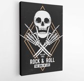 Rock music graphic design with skull illustration for t-shirt and other uses. - Modern Art Canvas -Vertical - 657424345 - 80*60 Vertical