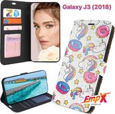 EmpX.nl Galaxy J3 (2018) Print (Donuts) Boekhoesje | Portemonnee Book Case voor Samsung Galaxy J3 (2018) met Print (Donuts) | Met Multi Stand Functie | Kaarthouder Card Case Galaxy J3 (2018) 