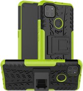Rugged Kickstand Back Cover - Motorola Moto G9 Power Hoesje - Groen