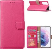 Samsung Galaxy S21 Ultra Hoesje - Samsung S21 Ultra Portemonnee bookcase met Pasjeshouder - Pink