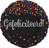 Folieballon 'Gefeliciteerd' glitter holografisch 43 cm