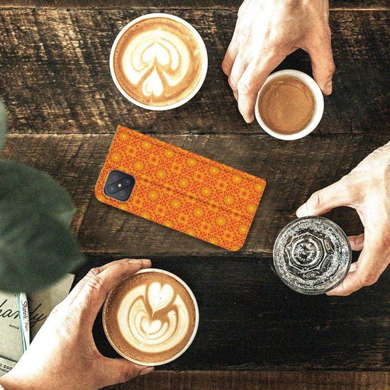 Coque de téléphone OPPO Reno4 Z 5G Wallet Case Batik Orange