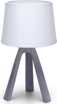 LED Tafellamp - Tafelverlichting - Aigi Linmo - E14 Fitting - Rond - Mat Grijs - Kunststof - BES LED