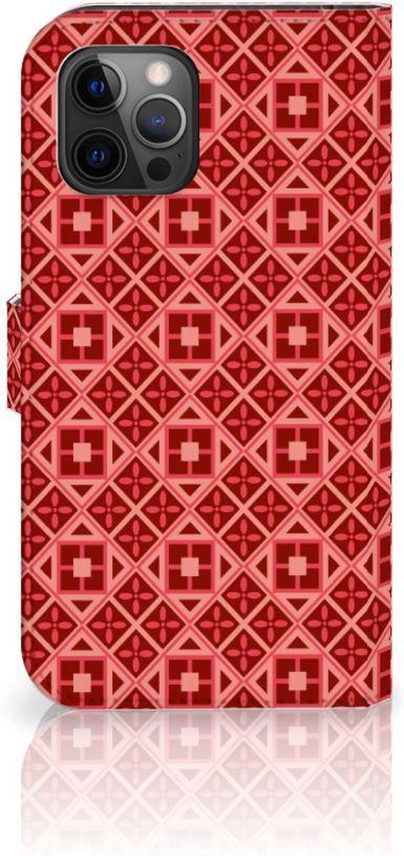 Apple iPhone 12 Pro Max Telefoon Hoesje Batik Rood