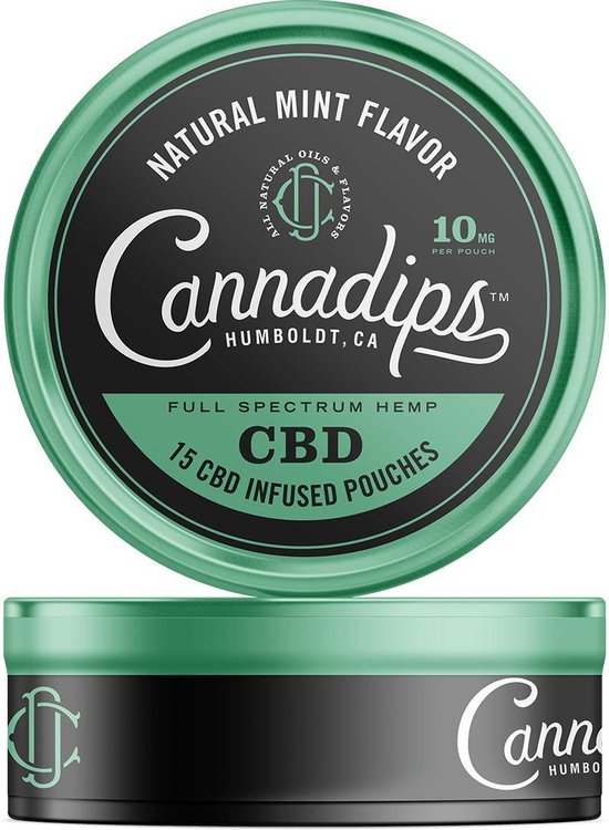 Cannadips CBD olie 16% Natural Mint 10 mg 15  pouches