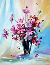 Dielay - Schilderen op Nummer - Bloemen - Painting by Numbers - 40x30 cm - Complete Set