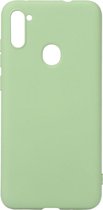 Shop4 - Samsung Galaxy A11 Hoesje - Zachte Back Case Mat Mint Groen