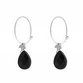 Oorbellen Dainty drop — Zilver - Zwart