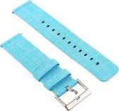 By Qubix - Canvas Bandje Fitbit Versa 1 / 2 & Lite - Licht Blauw - Fitbit versa bandjes