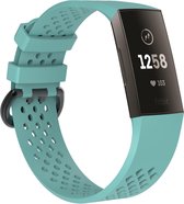 By Qubix - Fitbit Charge 3 & 4 sport bandje (large) - Turquoise - Fitbit charge bandjes