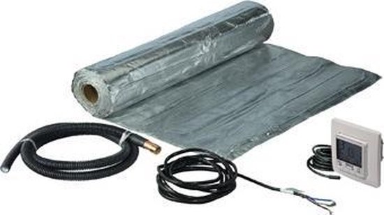 Uponor Comfort E elektrische vloerverwarmingsfolieset t.b.v. laminaat, parket en vinylvloeren 7m² 980W, incl. thermostaat