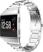 Stalen Smartwatch bandje - Geschikt voor  Fitbit Ionic stalen bandje - zilver - Horlogeband / Polsband / Armband