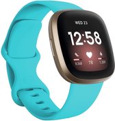 Shop4 - Fitbit Versa 4 Bandje - Fitbit Versa 3 Bandje - Fitbit Sense 2 Bandje - Fitbit Sense Bandje - Large Siliconen - Baby Blauw